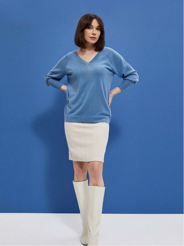 Moodo Син дамски пуловер Moodo