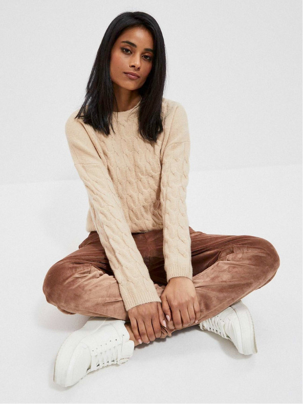 Moodo Бежов дамски пуловер Moodo