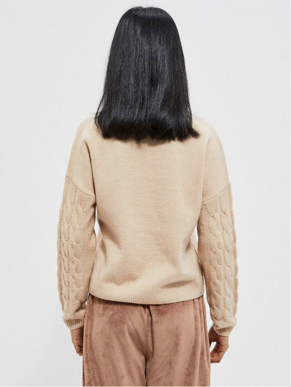 Moodo Бежов дамски пуловер Moodo