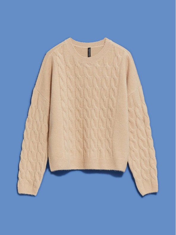 Moodo Бежов дамски пуловер Moodo