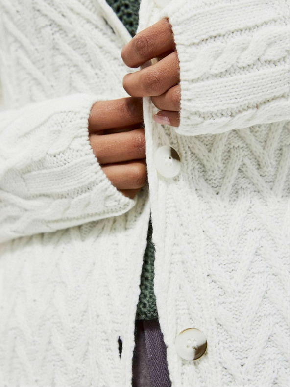 Moodo Бяла дамска дълга жилетка Moodo