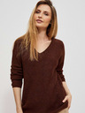 Moodo Кафяв дамски лъскав пуловер Moodo