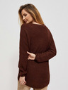 Moodo Кафяв дамски лъскав пуловер Moodo