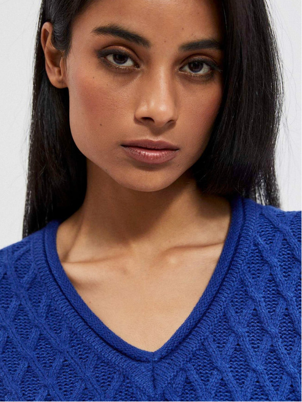 Moodo Син дамски пуловер Moodo