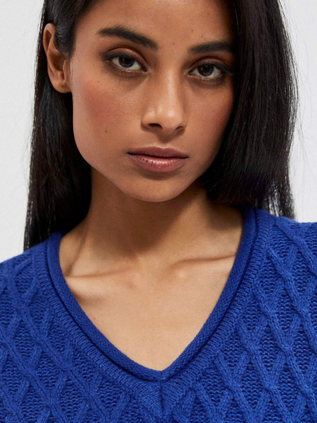 Moodo Син дамски пуловер Moodo