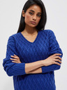 Moodo Син дамски пуловер Moodo