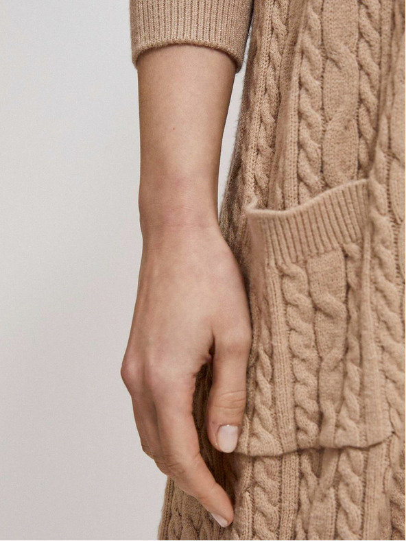 Moodo Бежова дамска дълга жилетка Moodo