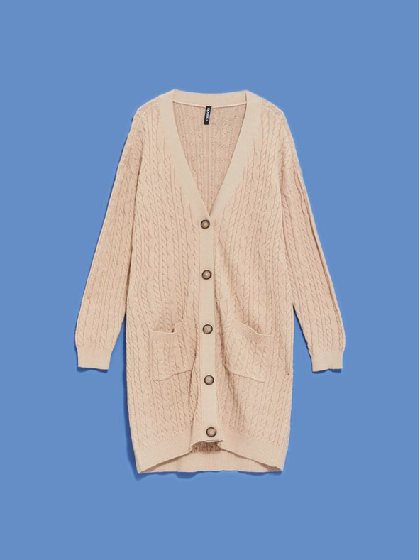 Moodo Бежова дамска дълга жилетка Moodo