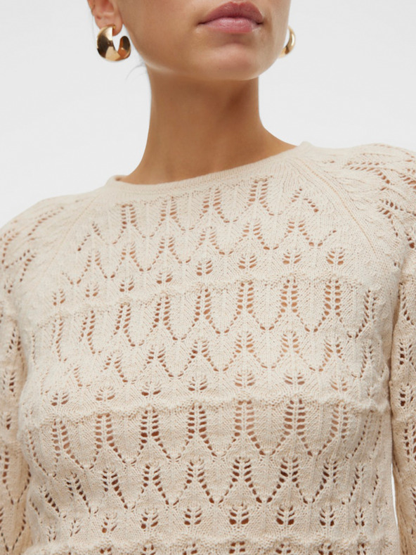 Vero Moda Бежов дамски пуловер Vero Moda