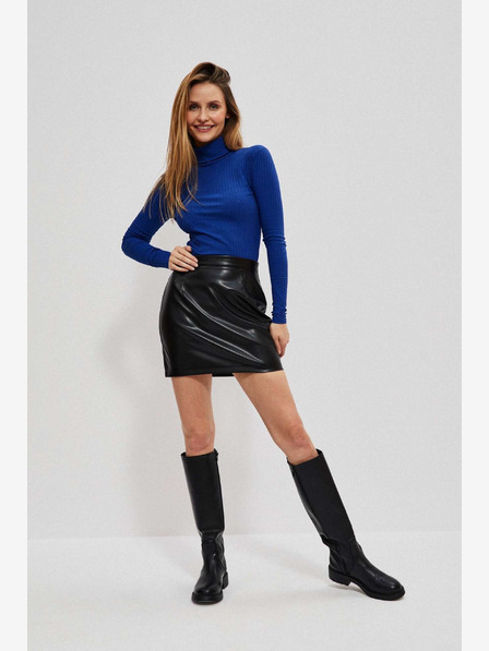 Moodo Черна дамска пола от изкуствена кожа Moodo