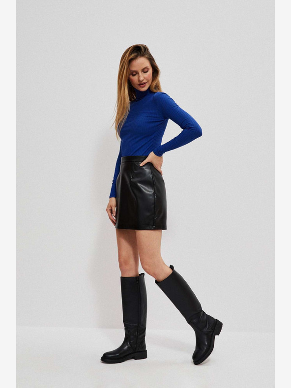 Moodo Черна дамска пола от изкуствена кожа Moodo