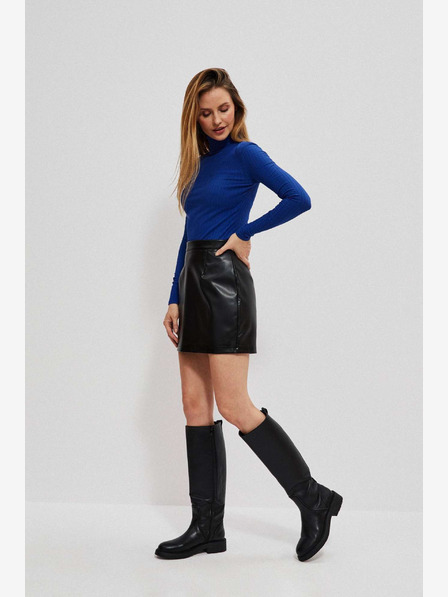 Moodo Черна дамска пола от изкуствена кожа Moodo