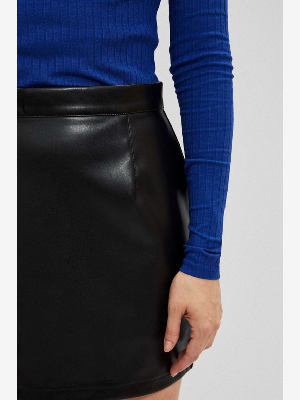 Moodo Черна дамска пола от изкуствена кожа Moodo