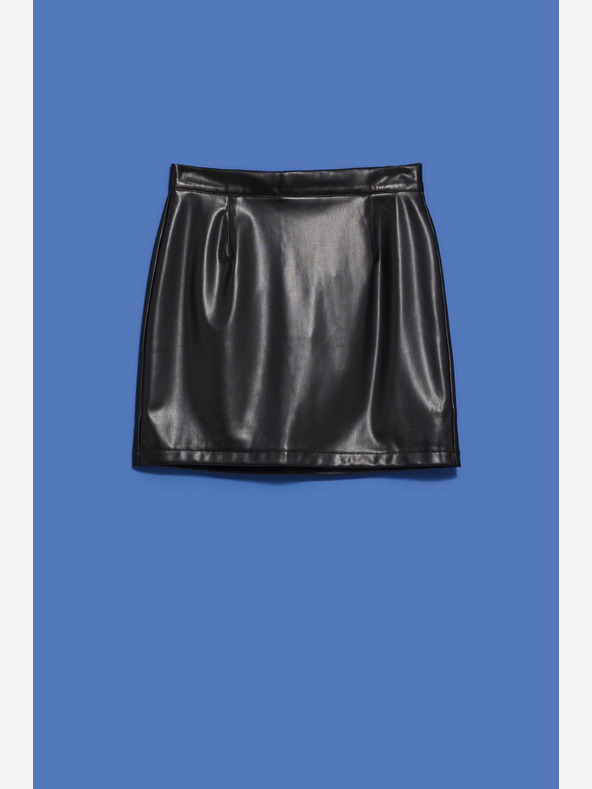 Moodo Черна дамска пола от изкуствена кожа Moodo