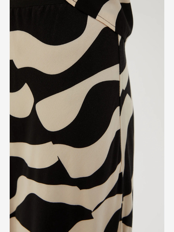 Moodo Бежово-черен дамски шарен шал Moodo