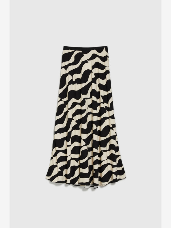 Moodo Бежово-черен дамски шарен шал Moodo