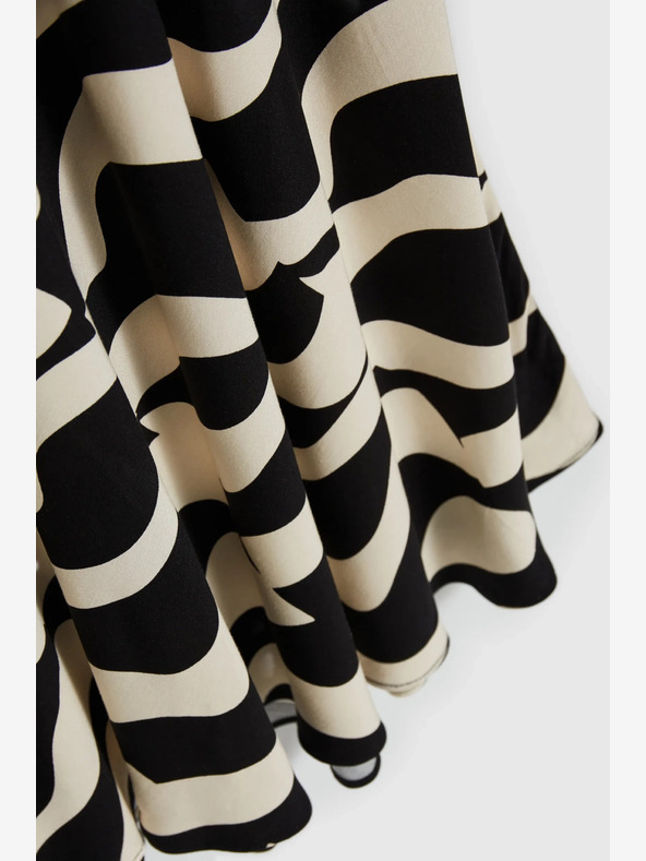 Moodo Бежово-черен дамски шарен шал Moodo