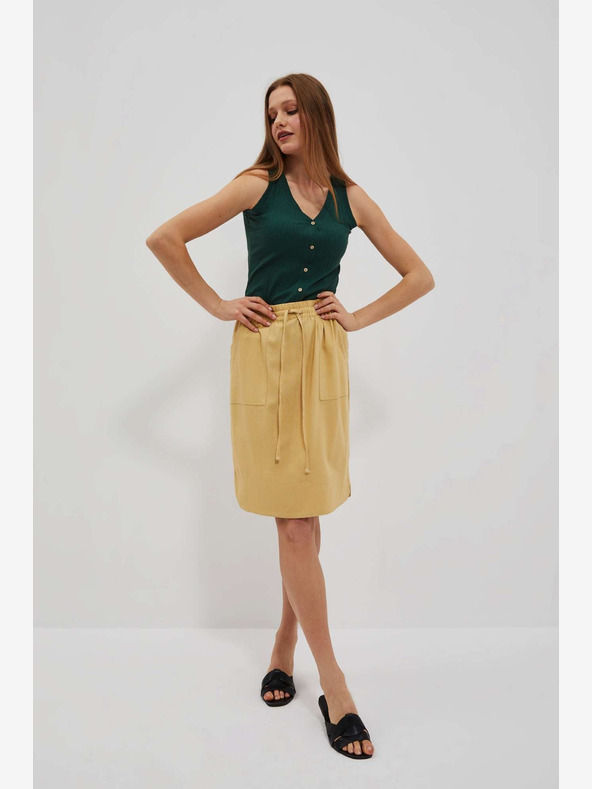 Moodo Жълта пола с джобове Moodo