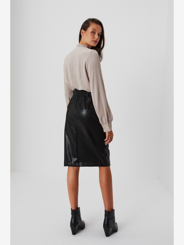 Moodo Черна дамска пола от изкуствена кожа Moodo