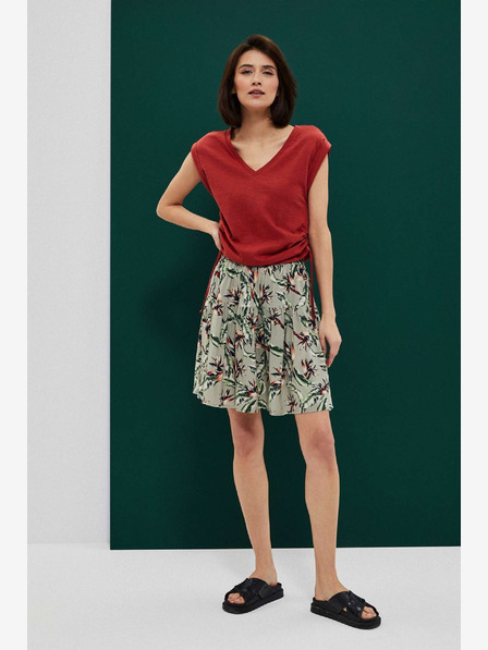 Moodo Светлозелена дамска пола на цветя Moodo