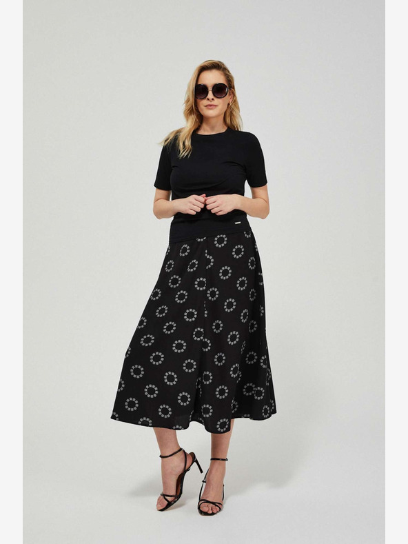 Moodo Черна дамска пола с шарки Moodo