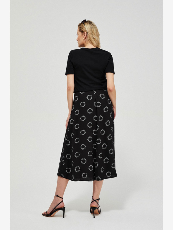 Moodo Черна дамска пола с шарки Moodo