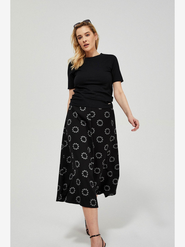 Moodo Черна дамска пола с шарки Moodo