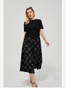 Moodo Черна дамска пола с шарки Moodo
