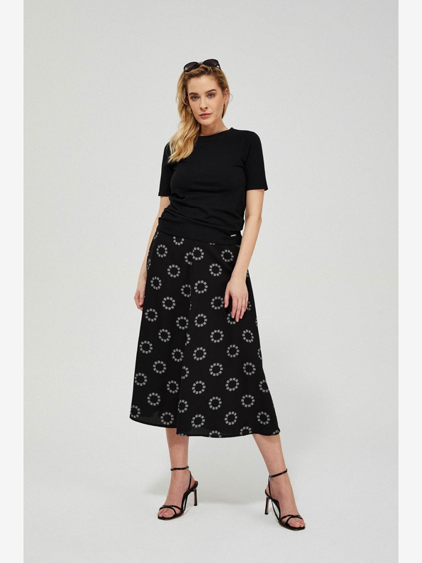Moodo Черна дамска пола с шарки Moodo