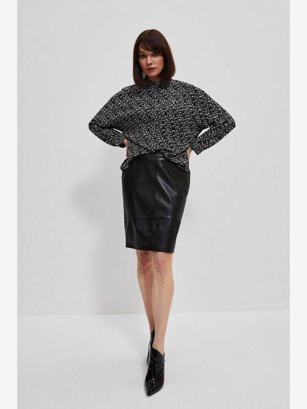 Moodo Черна дамска пола от изкуствена кожа Moodo