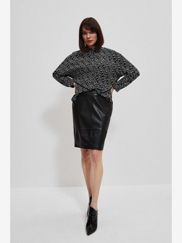 Moodo Черна дамска пола от изкуствена кожа Moodo