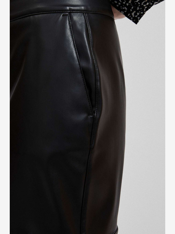 Moodo Черна дамска пола от изкуствена кожа Moodo