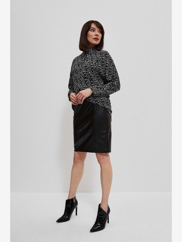 Moodo Черна дамска пола от изкуствена кожа Moodo