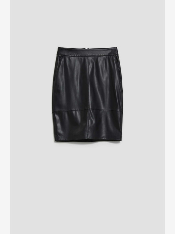 Moodo Черна дамска пола от изкуствена кожа Moodo