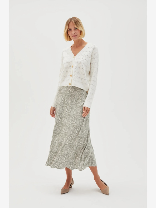 Moodo Зелена и бяла дамска пола с шарки Moodo