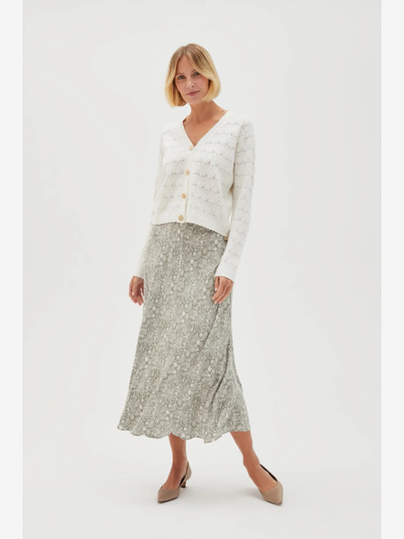 Moodo Зелена и бяла дамска пола с шарки Moodo