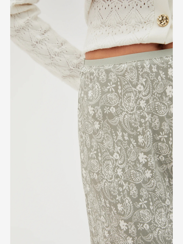 Moodo Зелена и бяла дамска пола с шарки Moodo