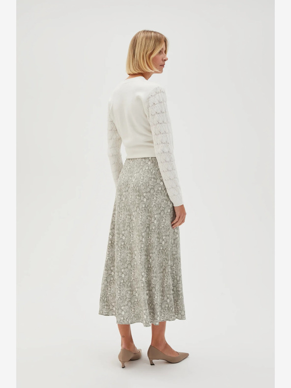 Moodo Зелена и бяла дамска пола с шарки Moodo