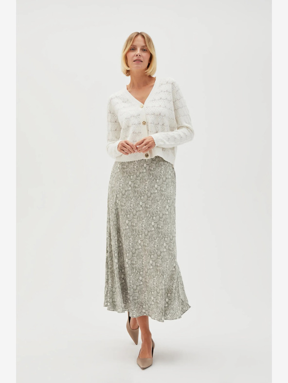 Moodo Зелена и бяла дамска пола с шарки Moodo