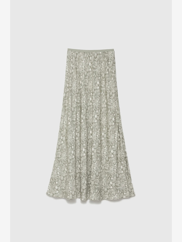 Moodo Зелена и бяла дамска пола с шарки Moodo