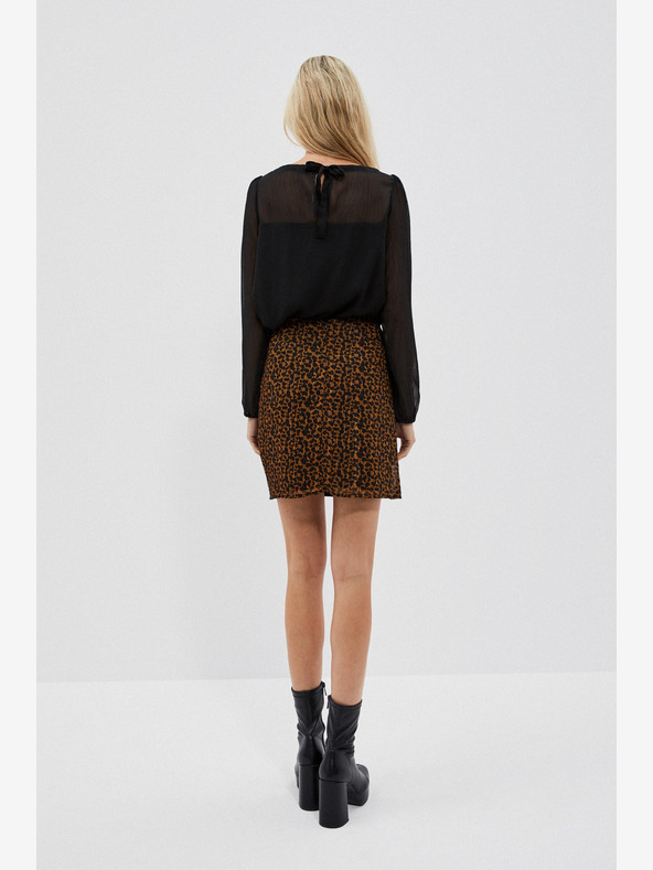 Moodo Черно-кафява дамска шарена пола Moodo