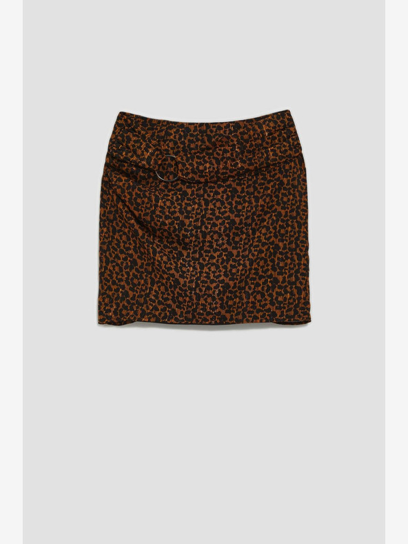 Moodo Черно-кафява дамска шарена пола Moodo