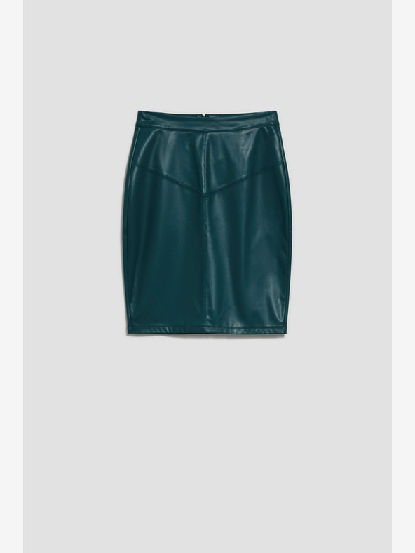 Moodo Зелена дамска пола от изкуствена кожа Moodo