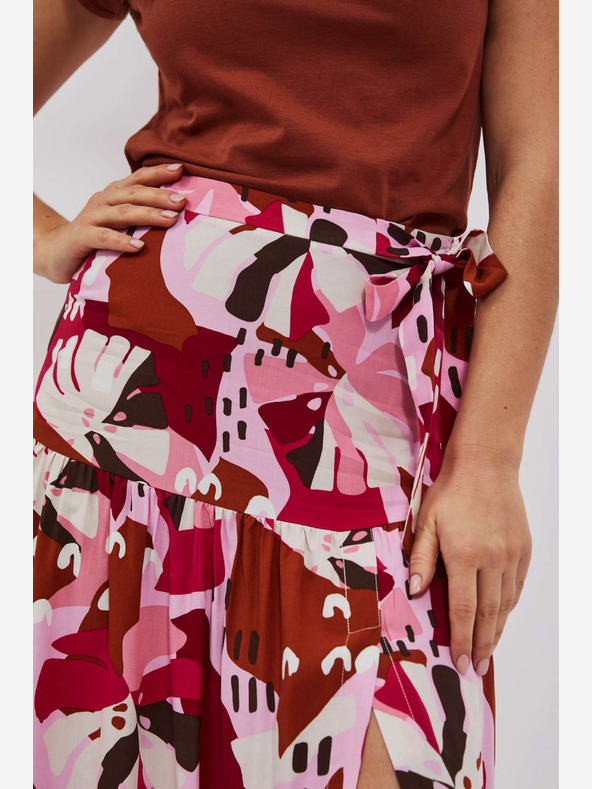 Moodo Червена и розова дамска шарена пола Moodo