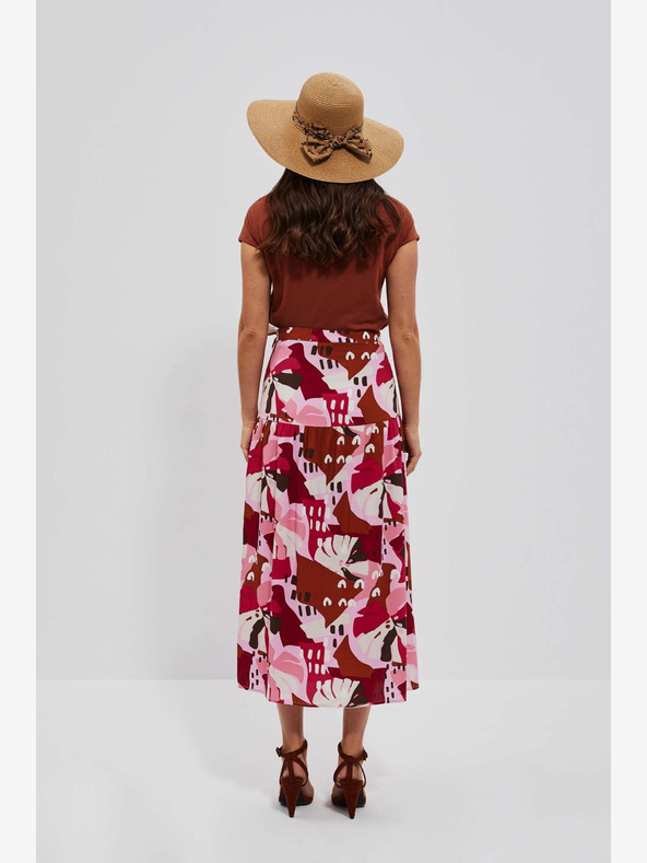 Moodo Червена и розова дамска шарена пола Moodo