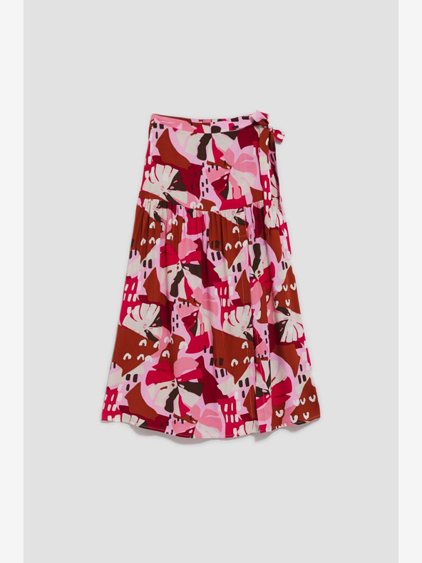 Moodo Червена и розова дамска шарена пола Moodo