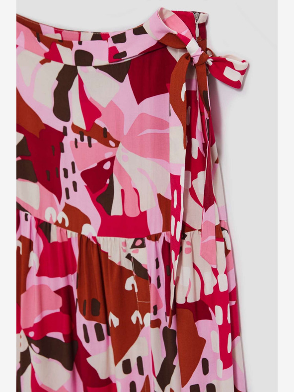 Moodo Червена и розова дамска шарена пола Moodo