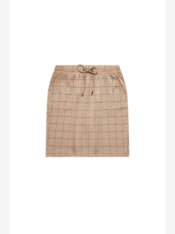 Moodo Кафява дамска карирана пола Moodo