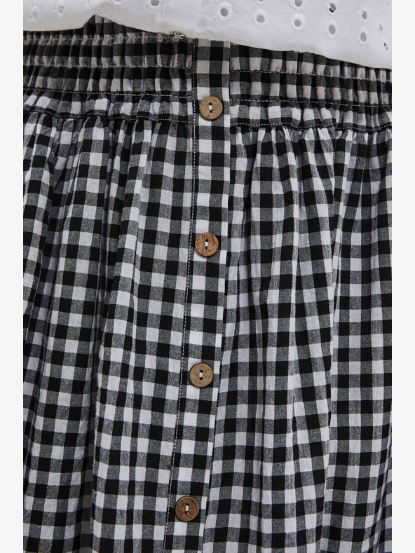 Moodo Бяло-черна карирана дамска пола Moodo