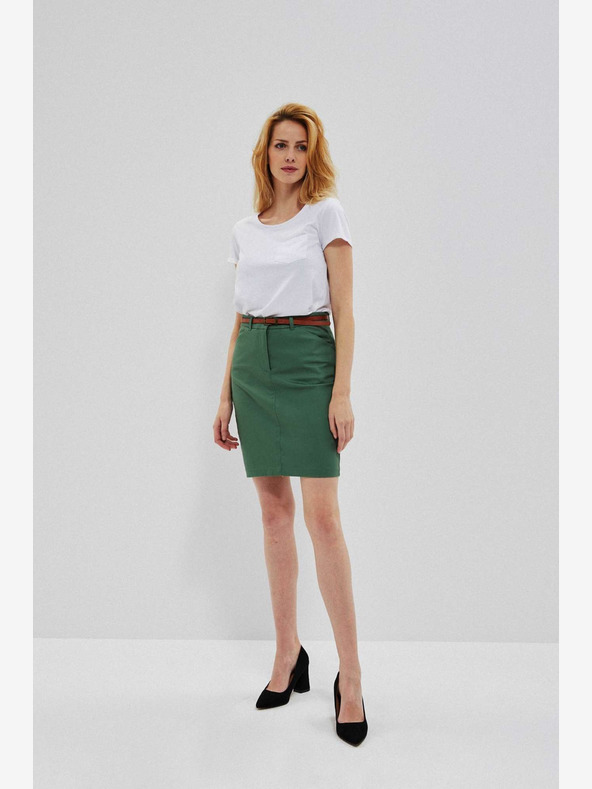 Moodo Зелена дамска пола с колан Moodo